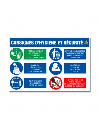 Panneau consignes covid-19 pictogrammes