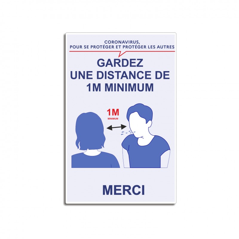 10 Adhésifs gardez une distance de 1 m lot de 10