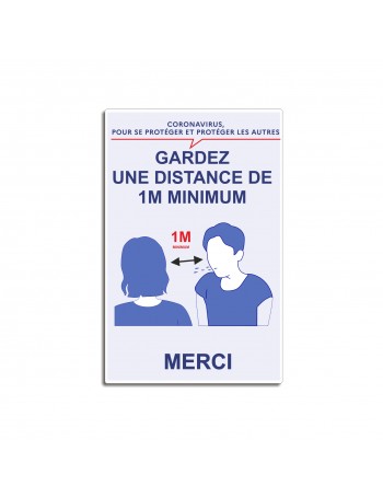 10 Adhésifs gardez une distance de 1 m lot de 10