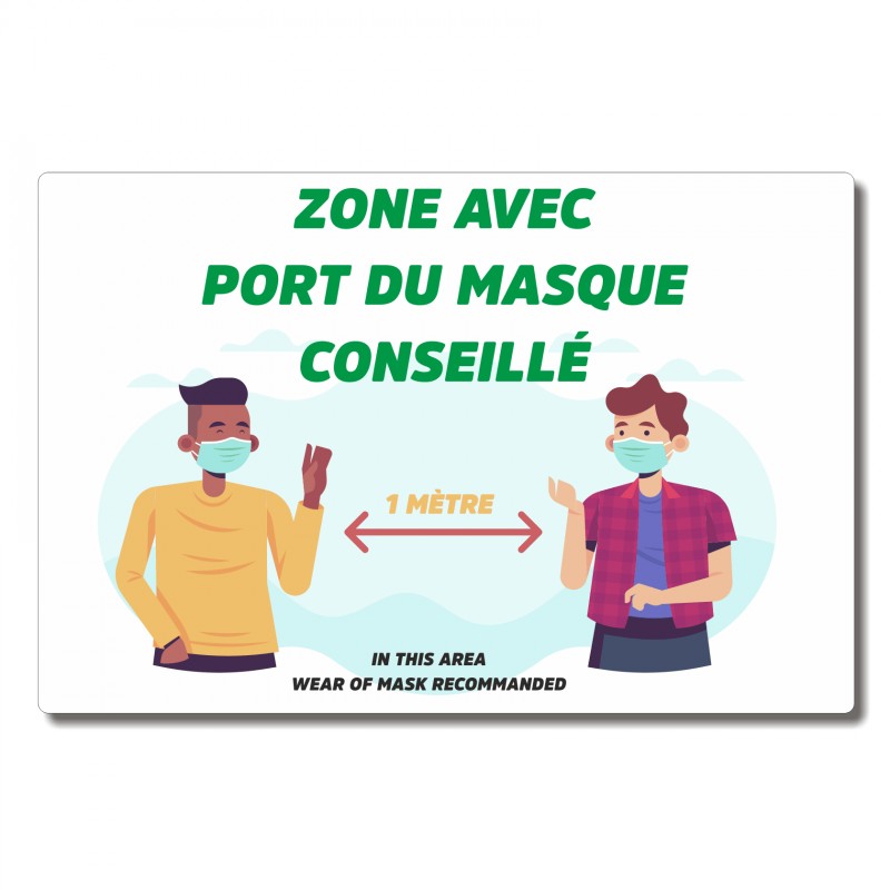 Zone avec port du maque conseillé