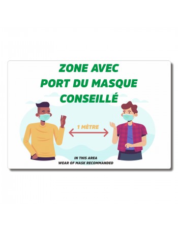 Zone avec port du maque conseillé