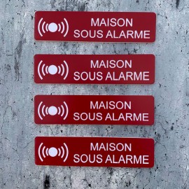 Plaques Maison sous alarme - lot de 4