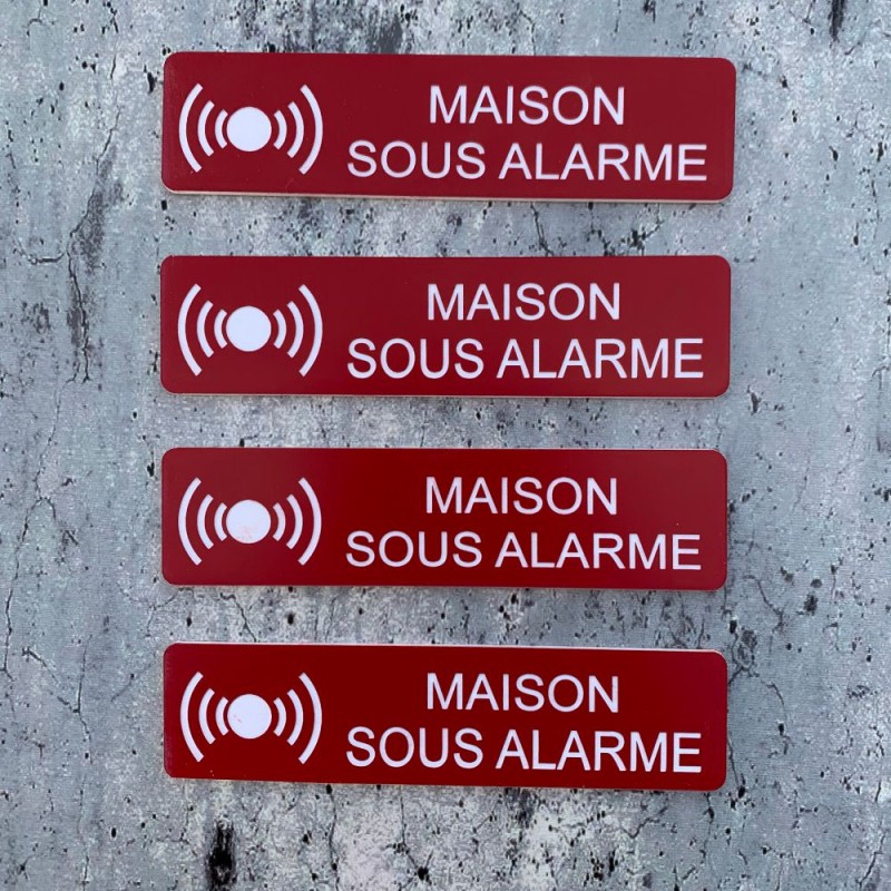 Lot de 6 étiquettes adhésives alarme maison