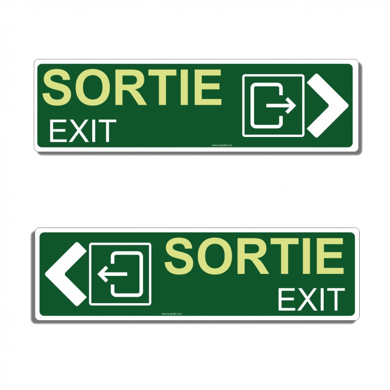 Panneau directionnel Sortie - Exit