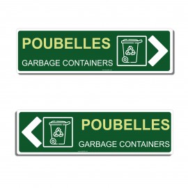 Panneau directionnel poubelles