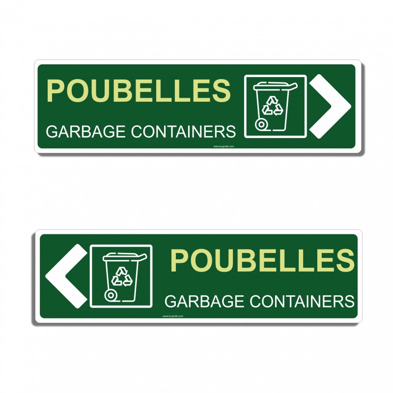 Panneau directionnel poubelles