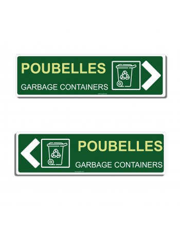 Panneau directionnel poubelles