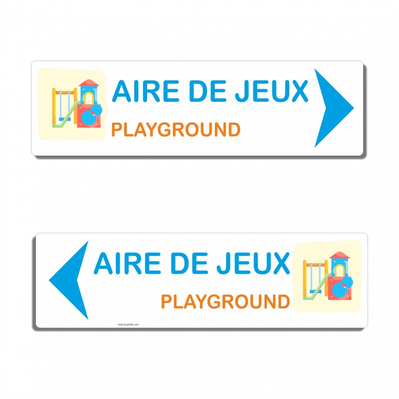 Panneau directionnel aire de jeux