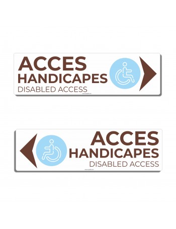 Panneau directionnel accès handicapés