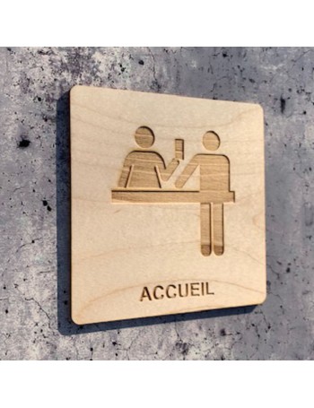 plaque en bois accueil