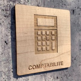 plaque en bois comptabilité