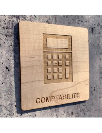 plaque en bois comptabilité