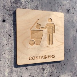plaque en bois containers