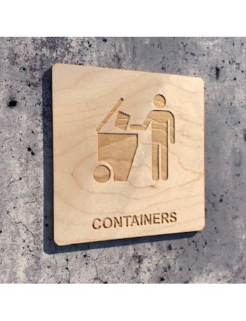 plaque en bois containers