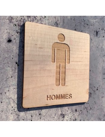 signalétique en bois hommes