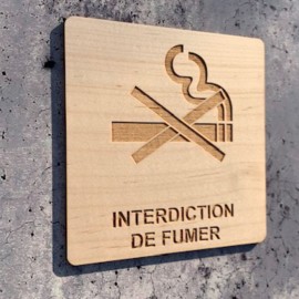 signalétique en bois interdiction de fumer