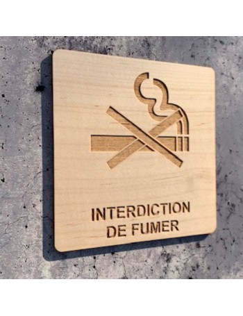 signalétique en bois interdiction de fumer