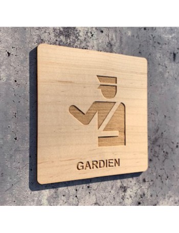 signalétique en bois gardien