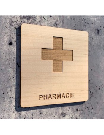 signalétique en bois pharmacie