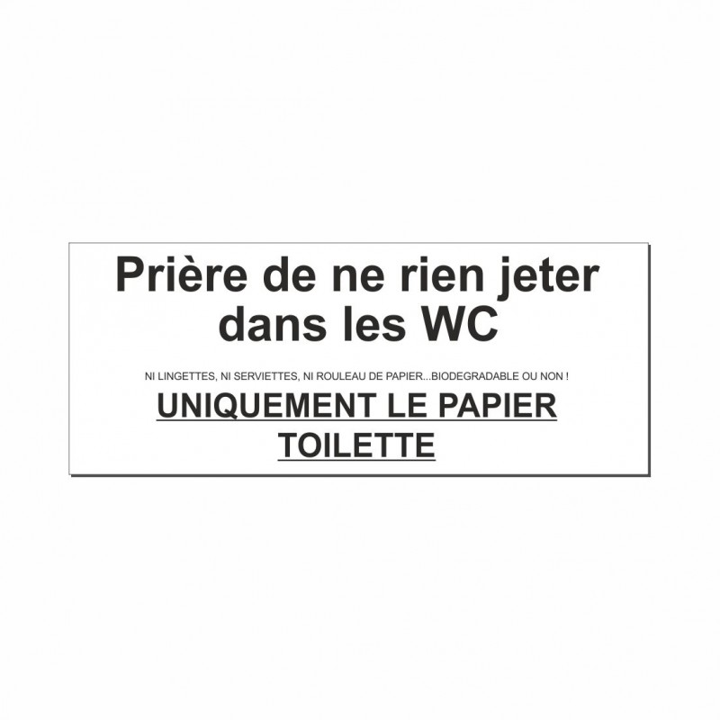 ne rien jeter dans les WC