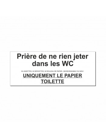 ne rien jeter dans les WC
