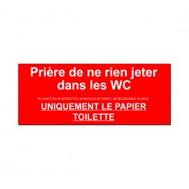 ne rien jeter dans les WC