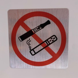 adhésifs interdiction de fumer et de vapoter aluminium brossé