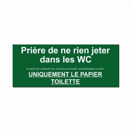 Panneau ne rien jeter dans les wc