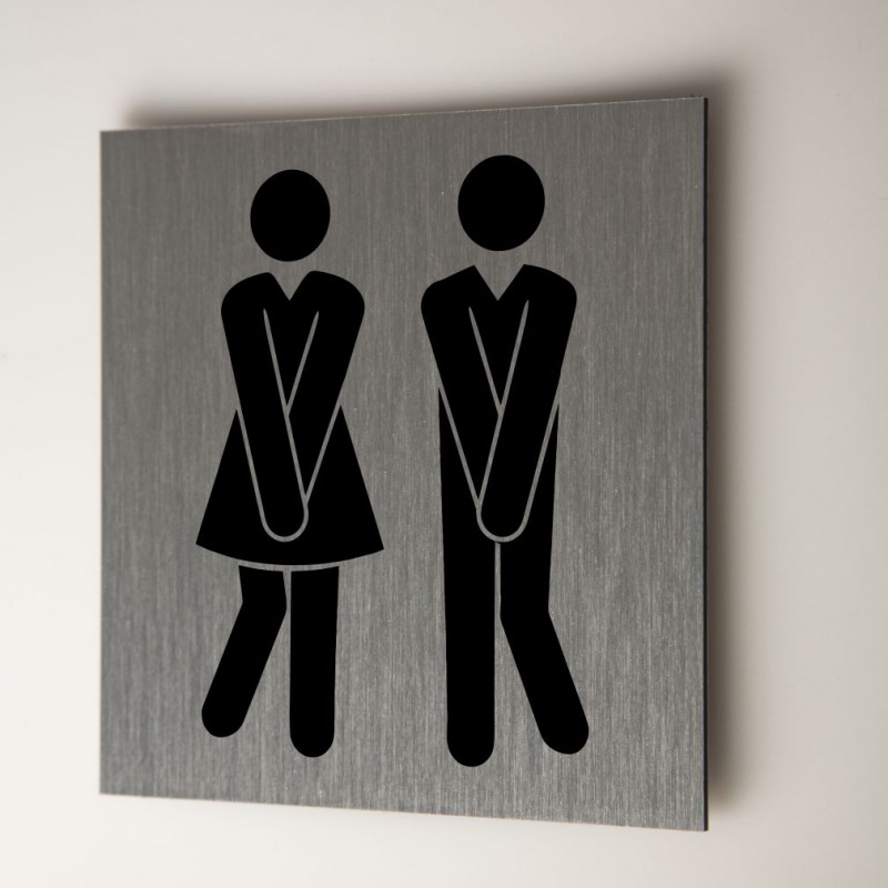 Plaque Murale Toilettes Antic Line 16x11cm Panneau Signalétique Humour