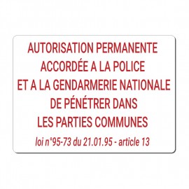 Autorisation police gendarmerie blanc rouge