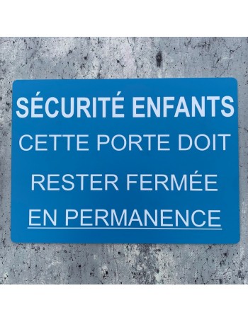 Plaque sécurité enfants