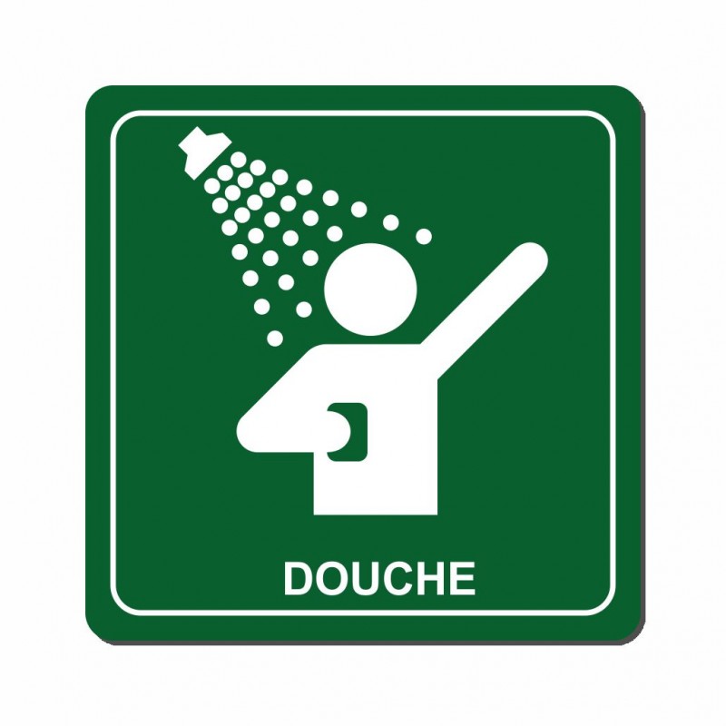 Plaque douche avec pictogramme