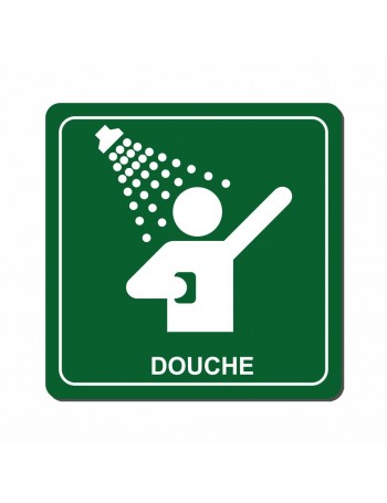 Plaque douche avec pictogramme