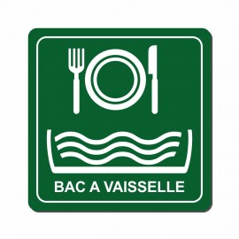 Plaque Bac à vaisselle gravure avec pictogramme