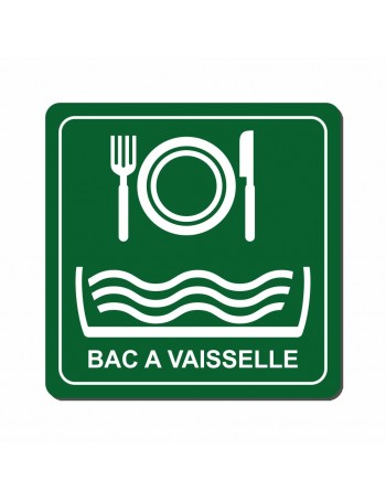 Plaque Bac à vaisselle gravure avec pictogramme