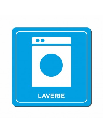 Plaque buanderie gravée avec pictogramme