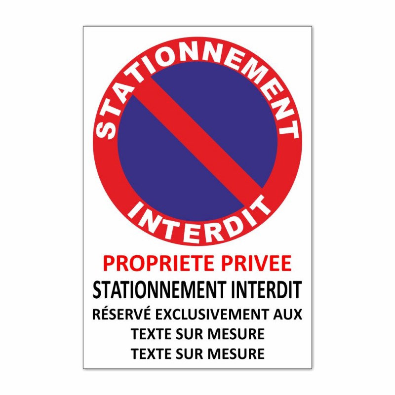 Panneau Stationnement interdit Parking privé