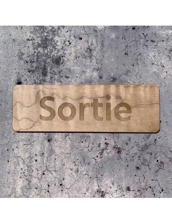 Signalétique en bois gravure sortie rectangle