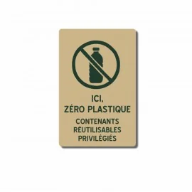 Ici, zéro plastique - contenants réutilisables privilégiés