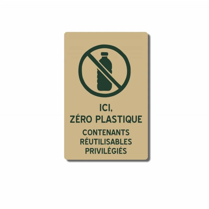 Ici, zéro plastique - contenants réutilisables privilégiés