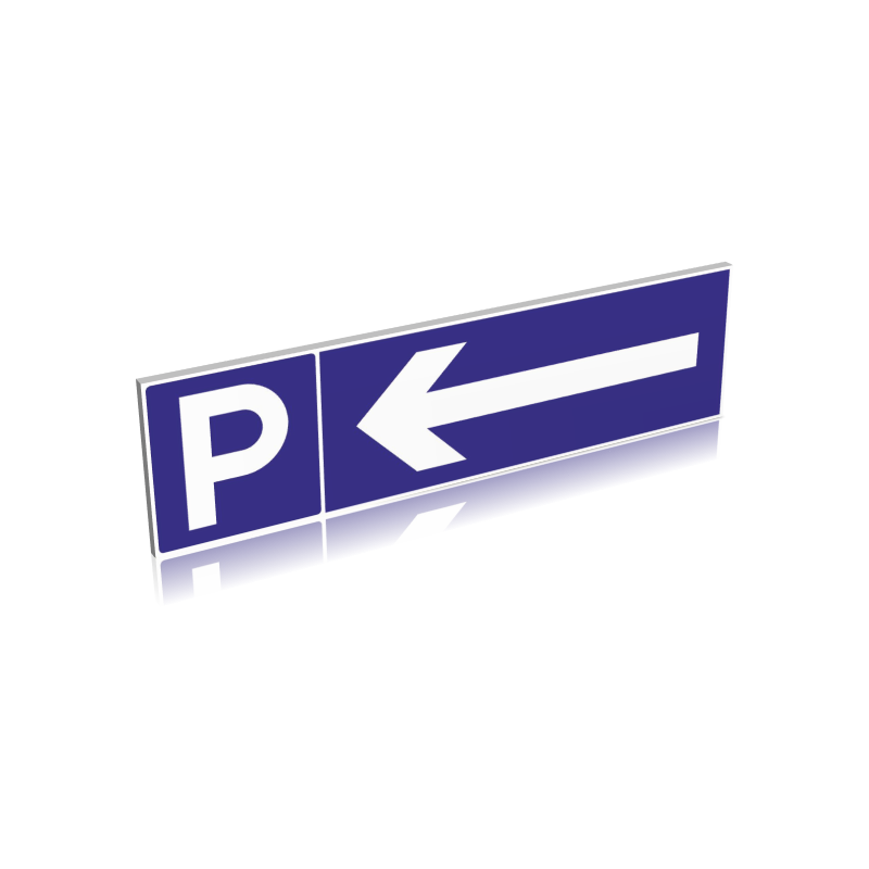 Panneau de signalisation parking vers la gauche